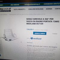 sedile vasca per anziani girevole