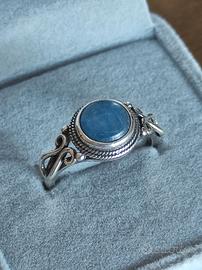 Anello Argento S925 con Pietra Naturale Azzurra