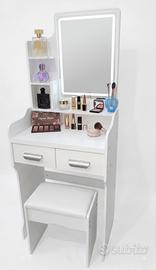 Postazione scrivania trucco con luce led specchio
