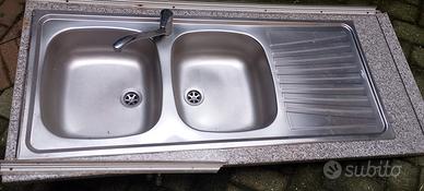 lavabo in acciaio inox due vasche 