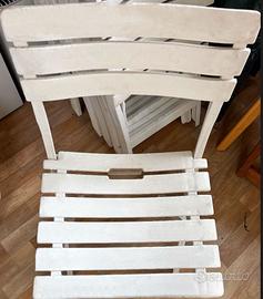 4 sedie pieghevoli in plastica tutte e 4 a 20€