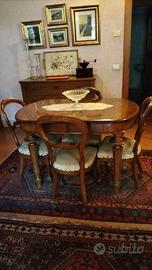 Tavolo con sedie Luigi Filippo