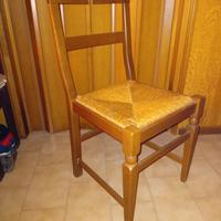 sedia legno seduta paglia arte povera