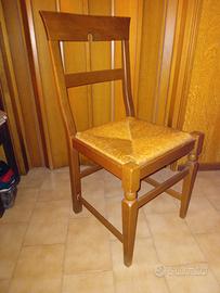 sedia legno seduta paglia arte povera