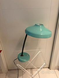 Lampada anni 60 in metallo  smaltato color tiffany
