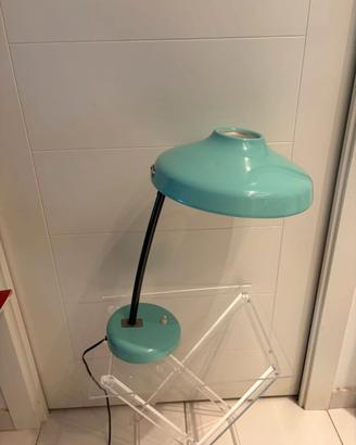 Lampada anni 60 in metallo  smaltato color tiffany