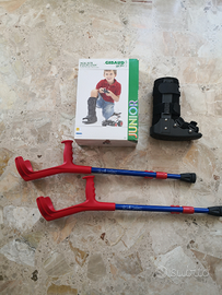 Tutore walker più coppia Stampelle alluminio bimbo