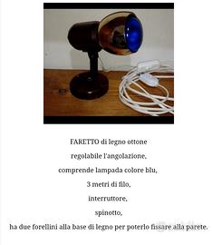 faretto ottone legno