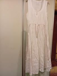 💟Abito vintage Y2K puro lino bianco ORA SCONTATO