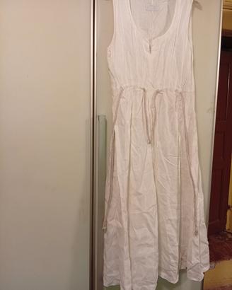💟Abito vintage Y2K puro lino bianco ORA SCONTATO