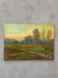 Dipinto olio su tavola Giovanni Pisano 1875-1964