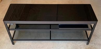 Mobile TV nero metallo e vetro temperato