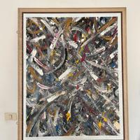 Grande quadro astratto moderno 90x104 cm