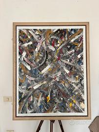 Grande quadro astratto moderno 90x104 cm