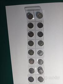 17 monete metalliche mignon da lire 100