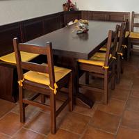 Tavolo con cassapanca in noce - massello