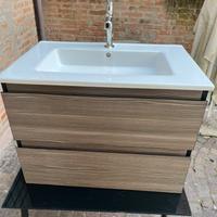 Mobile bagno a sospensione con lavabo in ceramica