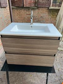 Mobile bagno a sospensione con lavabo in ceramica