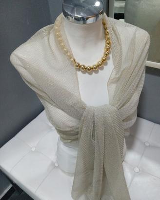 stola oro platino nude tessuto ondulato luccica