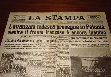 GIORNALE ORIGIN. 1939: GERMANIA INVADE LA POLONIA