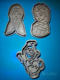 Set 3 formine per biscotti personaggi Frozen