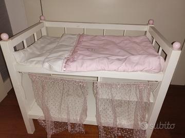 lettino legno bambole 