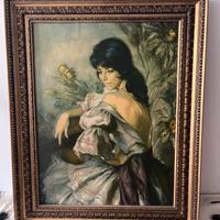 Quadro vintage con cornice lavorata