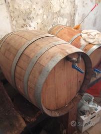 Due botti da 120 litri e due contenitori in vetror