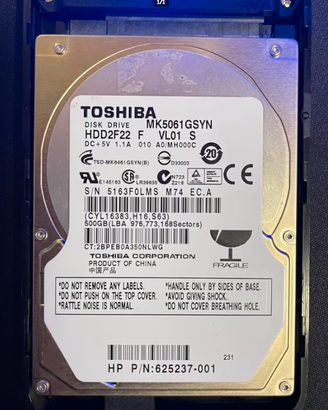 Toshiba HDD 500GB 7200rpm