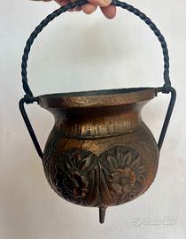 Vaso/bollitore vintage in rame martellato
