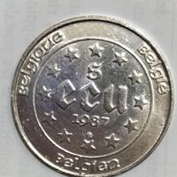 moneta 5 ECU Belgio 1987 argento 
