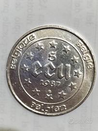 moneta 5 ECU Belgio 1987 argento 