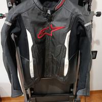 Tuta da moto in pelle Alpinast divisibile