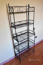 Scaffale pieghevole in metallo nero