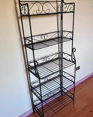 Scaffale pieghevole in metallo nero
