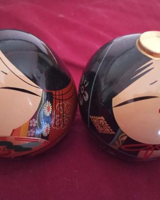Bambole Kokeshi Giapponesi - Lacca di Yamaguchi