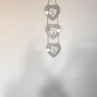 Tris di Portafoto a Cuore da Appendere - Stile Sha