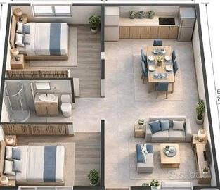 Trilocale arredato con balcone a Cittiglio