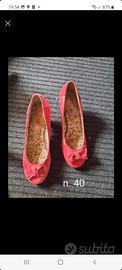 Décolleté rosa/rosso vintage n. 40