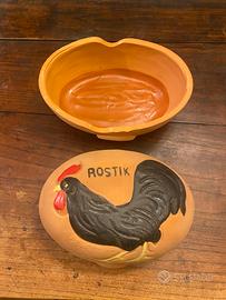Cuocipollo in terracotta ROSTIK vintage 1965