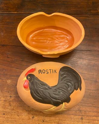 Cuocipollo in terracotta ROSTIK vintage 1965