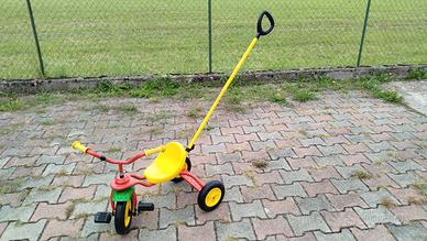 Triciclo colorato per bambini con maniglione
