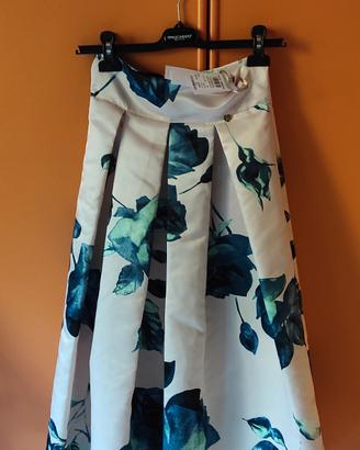 lunga gonna a fiori svasata Rinascimento 