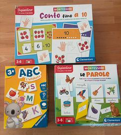 3 giochi con  numeri lettere sapientini