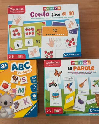 3 giochi con  numeri lettere sapientini