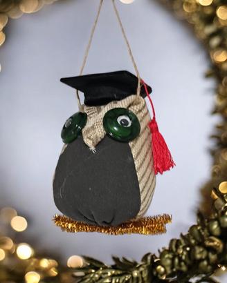 gufetto portafortuna con cappello laurea -fatto a 