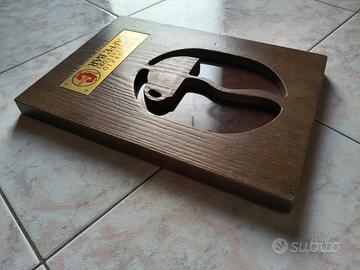 Targa pubblicità vintage in legno - Caffè Cagliàri