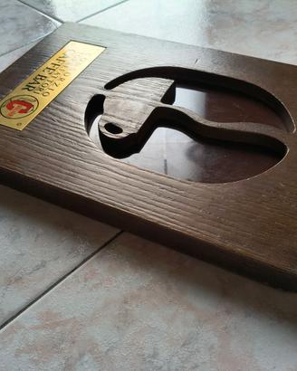 Targa pubblicità vintage in legno - Caffè Cagliàri