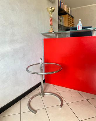 Tavolino Design regolabile Vetro e Acciaio Cromato