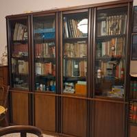 LIBRERIA CON ANTE A VETRI E SCRIVANIA